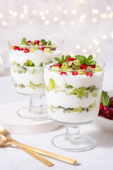Kiwi and coconut yogurt parfait