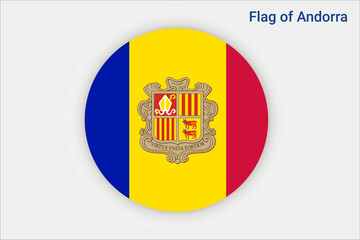 High detailed flag of Andorra. National Andorra flag. Europe. 3D illustration.