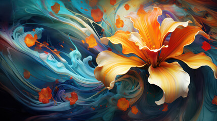 Abstract colorful background with beautiful flower as wallpaper background illustration