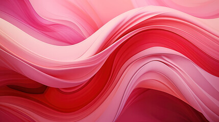 Colorful Pink and Red Background with Abstract Wave, Valentine's Day Concept for Banner or Poster.