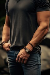 fashion theme image with a muscular man. 