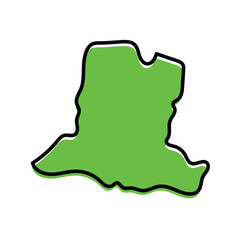 The Basse Kotto State of the Central African Republic map illustration