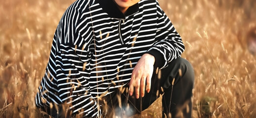 boy in striped clothing