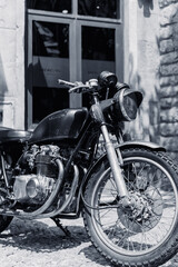Fototapeta na wymiar bike motor black an white