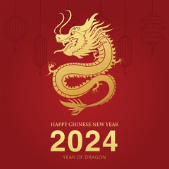 Chinese New Year 2024 Year of Dragon Celebration Social Media Template