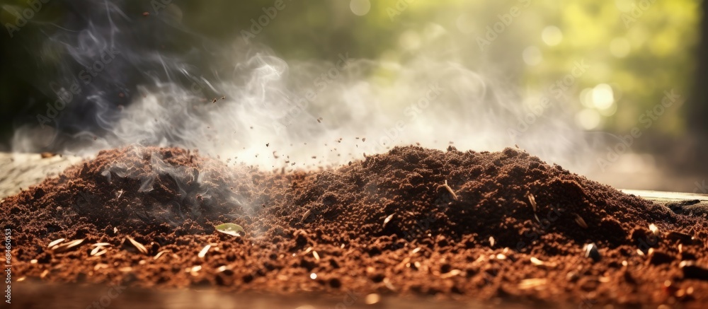 Aufkleber Ashes remaining after barbecue is finished copy space image
