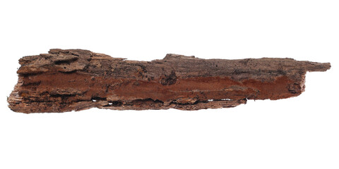 Old rotten piece of wood, board isolated on white, clipping path