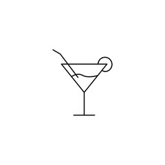 cocktail glass simple line icon