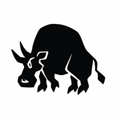 bull silhouette, symbol of the year, vector illustration eps 10