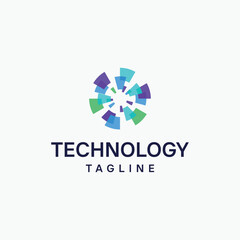 Obraz premium analytic, cyber, data, pixel, dot technology logo design inspirations