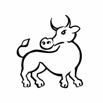 bull outline, canine line, vector illustration eps 10