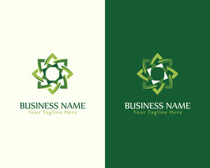 Green mandala flower natural healthcare illustration logo vector design template