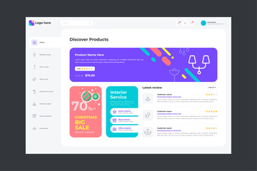 Light lamp online shopping mall landing page UI design