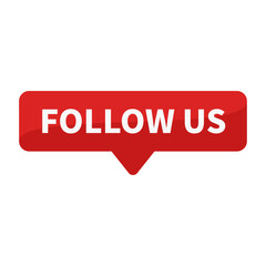 Follow Us In Red Rectangle Shape For Promotion Business Marketing Social Media
