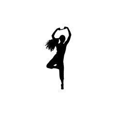 silhouette of a girl dancing