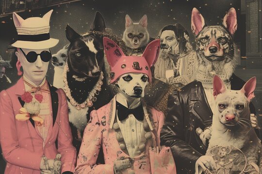 vintage style intricate poster as a hand-made collage of old photos