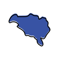 The Ombella-M'poko state of the Central African Republic map illustration