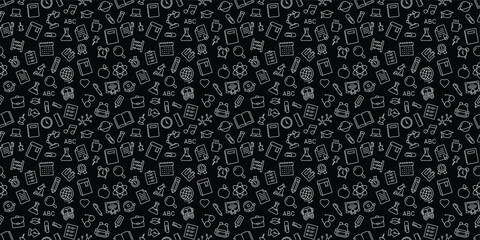 Seamless pattern back to school, Education element bacground