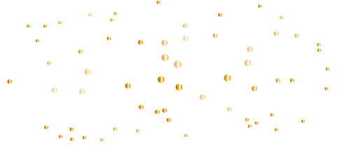 Abstract luxury golden confetti glitter and bokeh falling down on transparent background. Shiny glittering dust. Holyday, festive and celebration background.