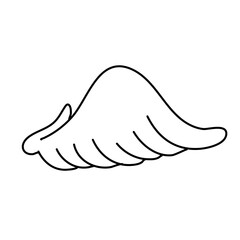 Cartoon doodle bird tattoo wing icon