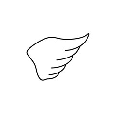 Cartoon doodle bird tattoo wing icon