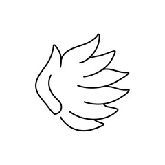Cartoon doodle bird tattoo wing icon