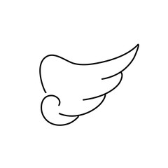Cartoon doodle bird tattoo wing icon
