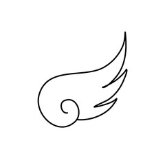 Cartoon doodle bird tattoo wing icon