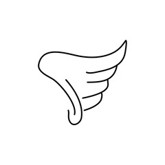 Cartoon doodle bird tattoo wing icon