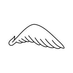 Cartoon doodle bird tattoo wing icon