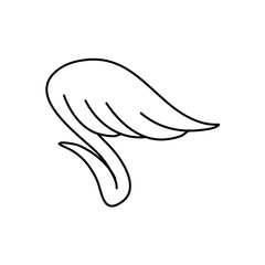 Cartoon doodle bird tattoo wing icon