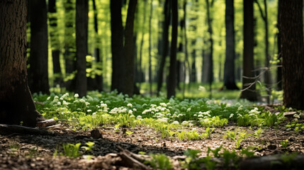 Fototapeta premium The Lush Green Forest. Generative Ai