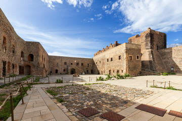 Fototapeta na wymiar Inner courtyard of Milazzo Castle Sicily Italy