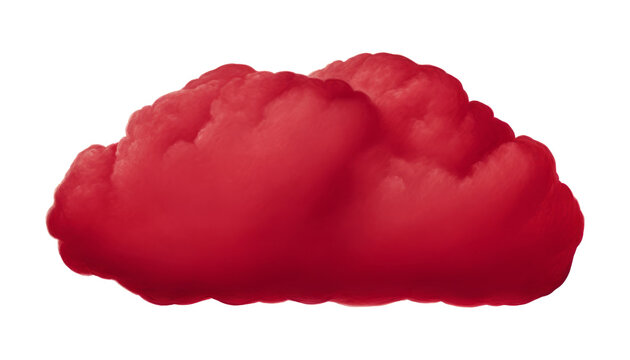 red cloud isolated on transparent background cutout