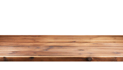 empty wooden banner mockup podium isolated on transparent background cutout
