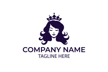 Boutique logo, Lady illustration, Crown  logo