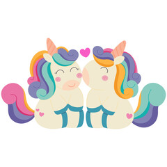 Naklejka premium Unicorn, love