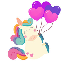 Unicorn with balloons