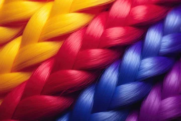 Tuinposter Close-Up of Colorful Braids © Ева Поликарпова