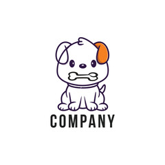  vector hand-drawn dog animal logo.