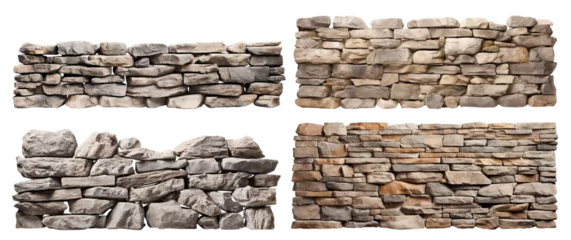 Rolgordijnen Seet of stone walls, cut out © Yeti Studio