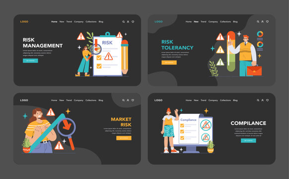 Risk Management concept. Strategic business solutions for uncertainty handling. Analyzing, controlling, and minimizing threats. Flat vector illustration
