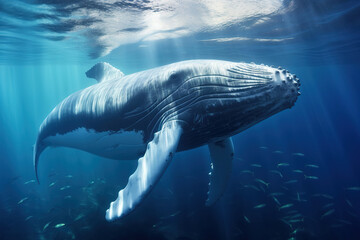 Fototapeta premium view of whale snorkeling in vavau tonga