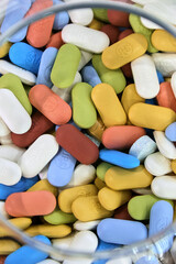 background of colorful pills