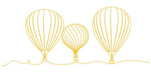 Hot air balloon line art