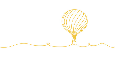 Hot air balloon line art