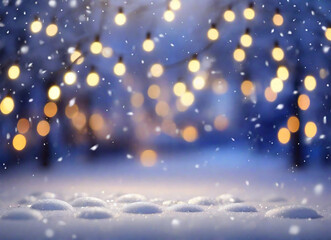 Obraz na płótnie Canvas Illumination and snow blurred background