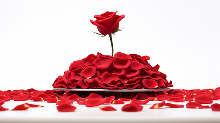 red rose on white background HD 8K wallpaper Stock Photographic Image 