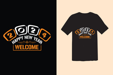 Vector happy new year 2024 t shirt design 
