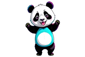 Naklejka premium A Cartoonish Panda in a Playful Pose (JPG 300Dpi 10800x7200)